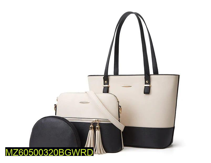 Woman leather plain shoulder bags,3pack